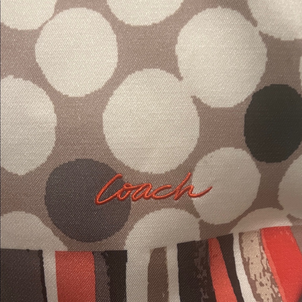 Coach Dot and Stripe Tote - Brown and Red - Picture 2 of 8